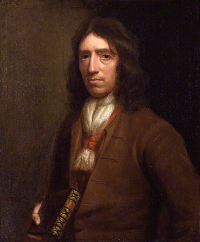 The famous painting of William Dampier holding his famous book