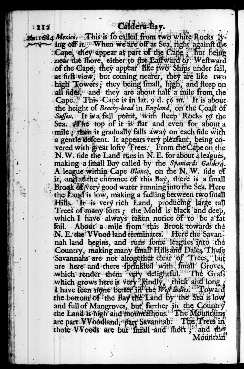 Page 112 screenshot of the book A New Voyage Round the World by William Dampier (1697 Edition).