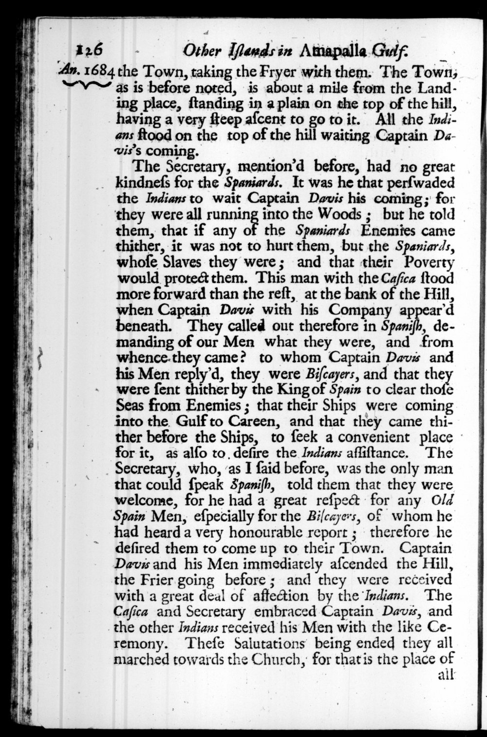 Page 126 screenshot of the book A New Voyage Round the World by William Dampier (1697 Edition).