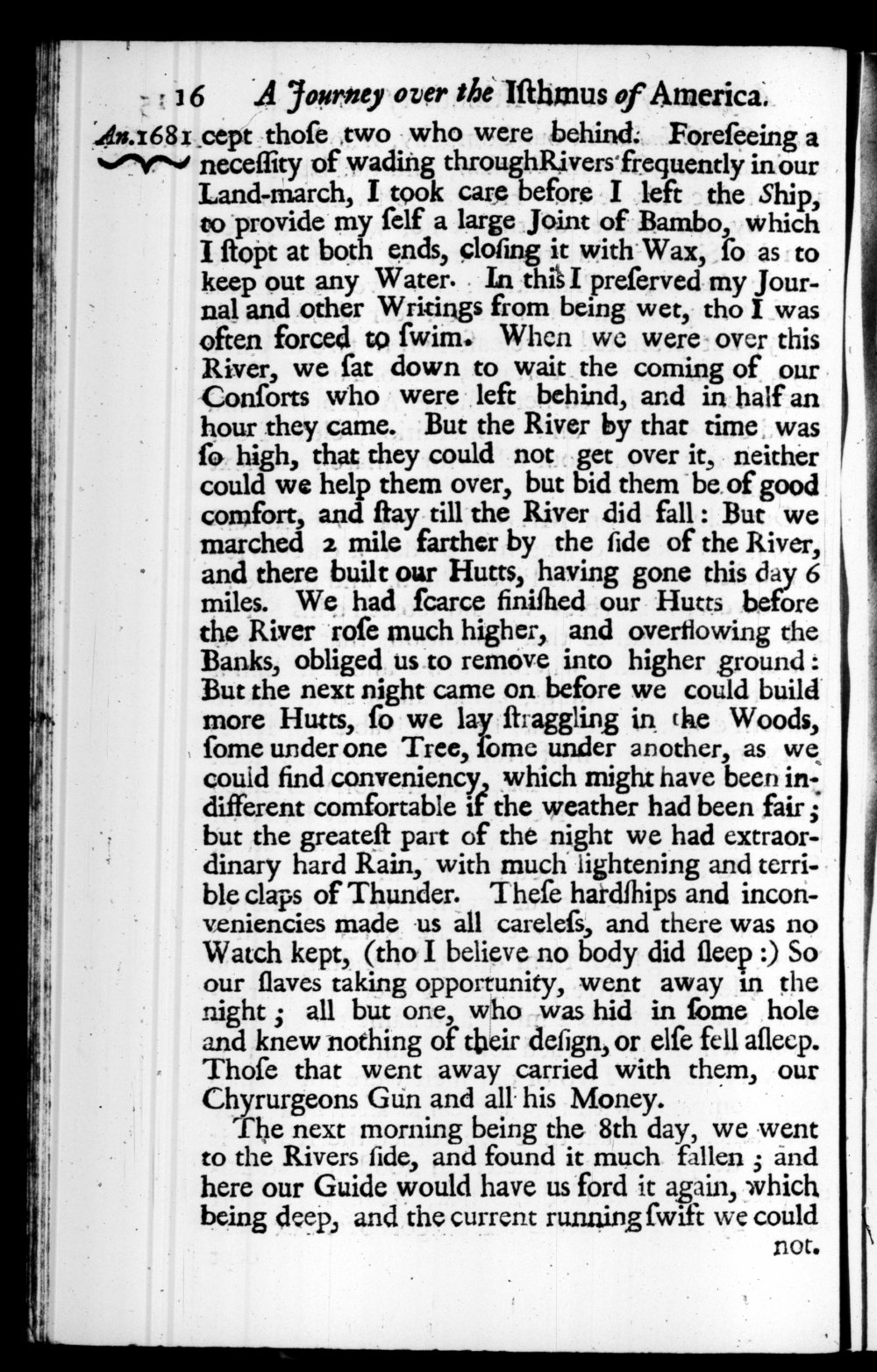 Page 16 screenshot of the book A New Voyage Round the World by William Dampier (1697 Edition).