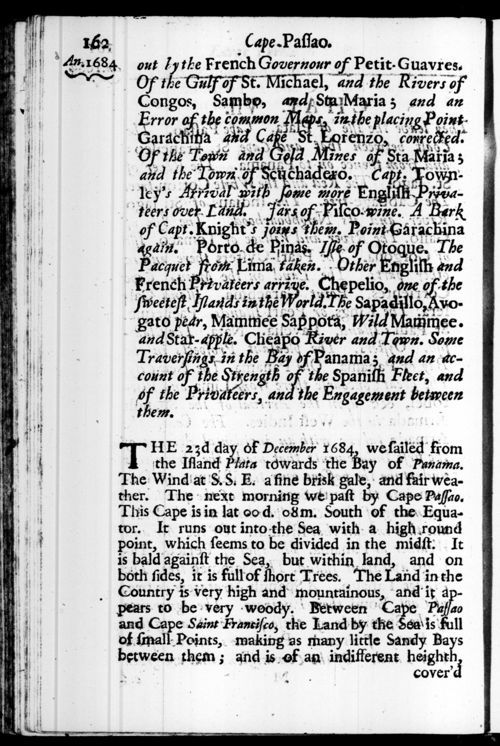 Page 162 screenshot of the book A New Voyage Round the World by William Dampier (1697 Edition).