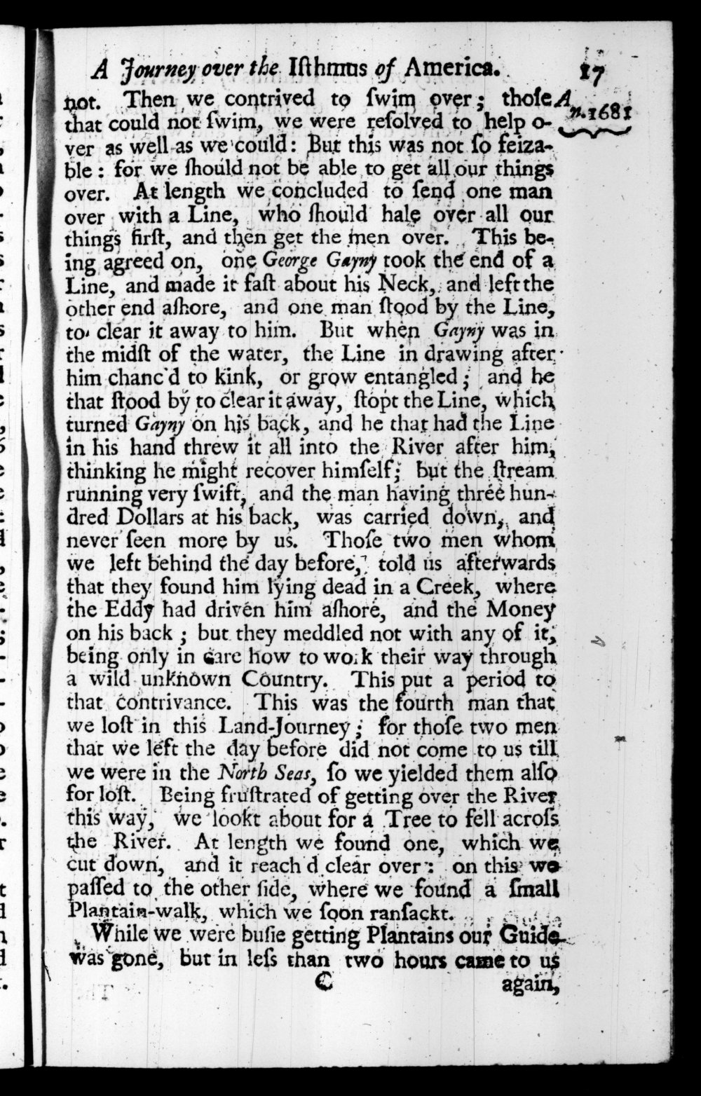 Page 17 screenshot of the book A New Voyage Round the World by William Dampier (1697 Edition).