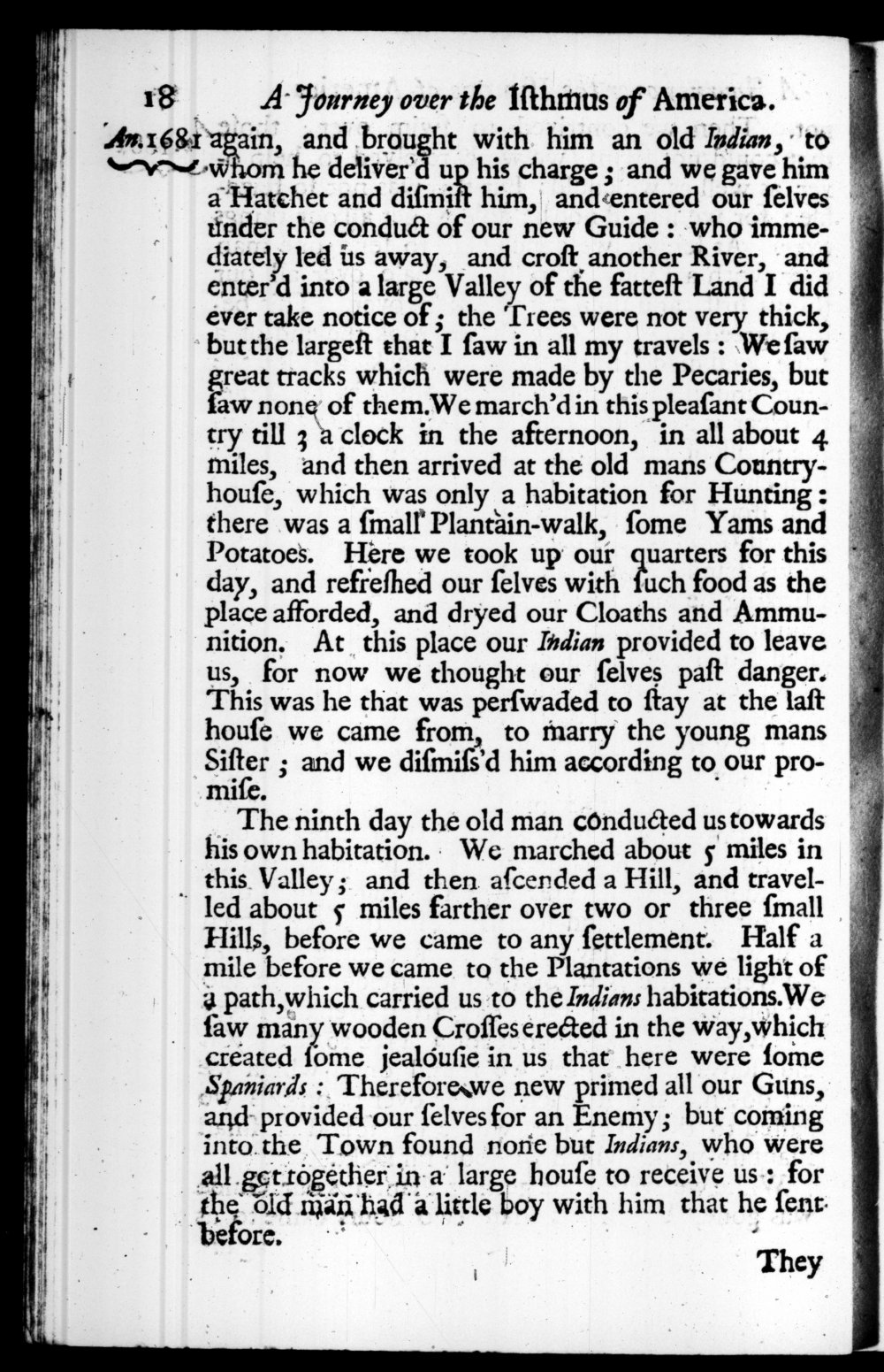 Page 18 screenshot of the book A New Voyage Round the World by William Dampier (1697 Edition).