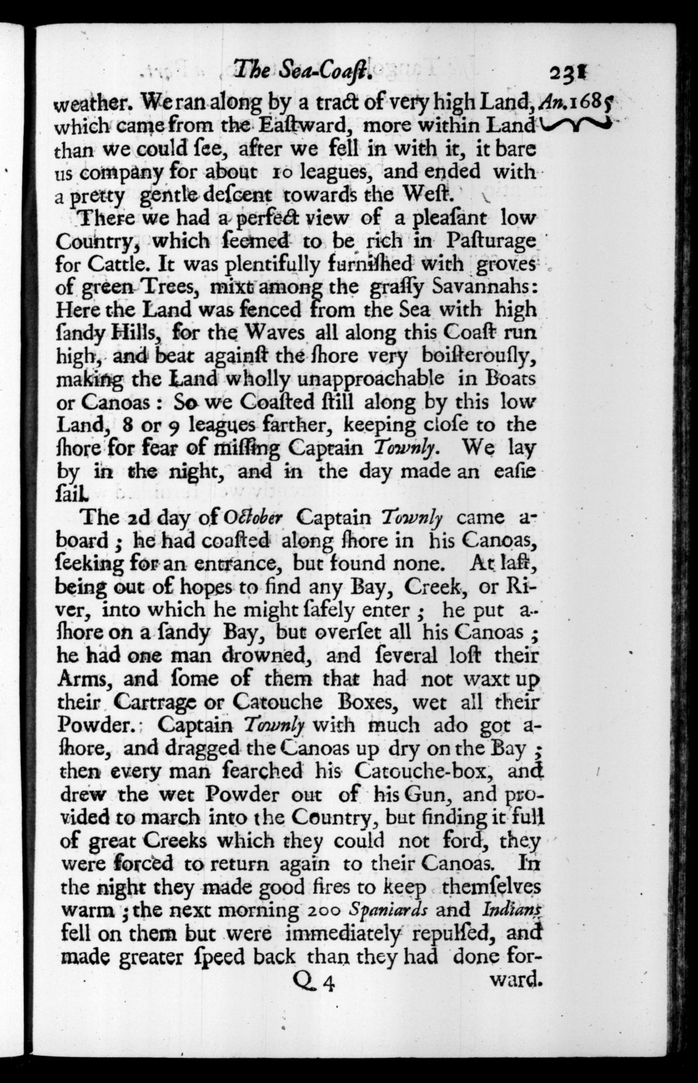 Page 231 screenshot of the book A New Voyage Round the World by William Dampier (1697 Edition).
