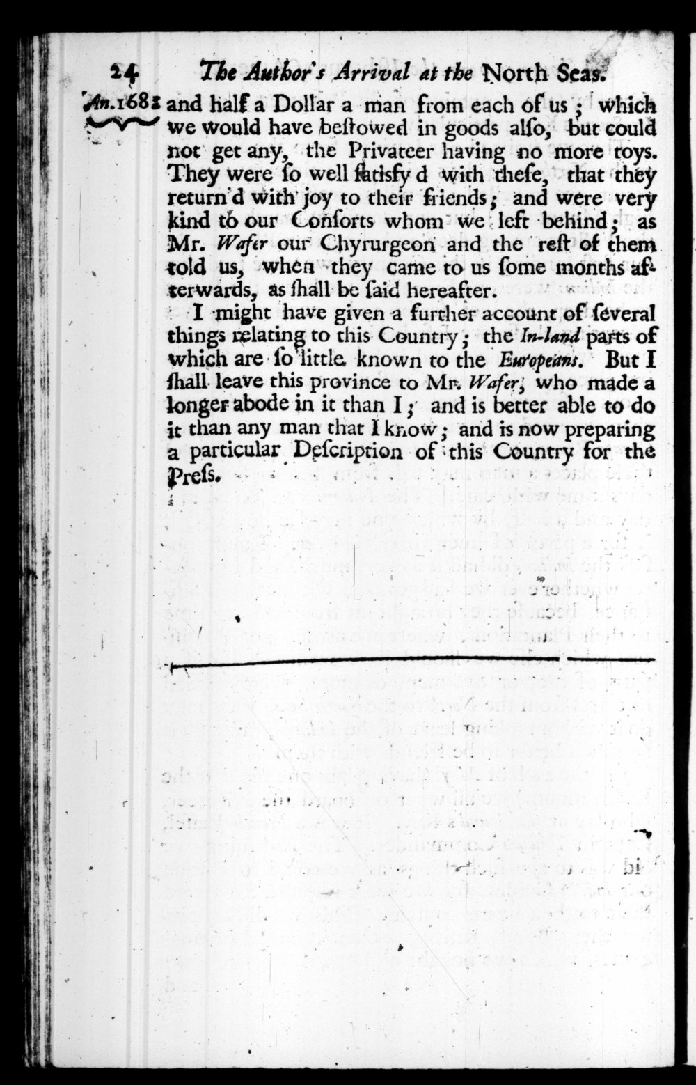 Page 24 screenshot of the book A New Voyage Round the World by William Dampier (1697 Edition).