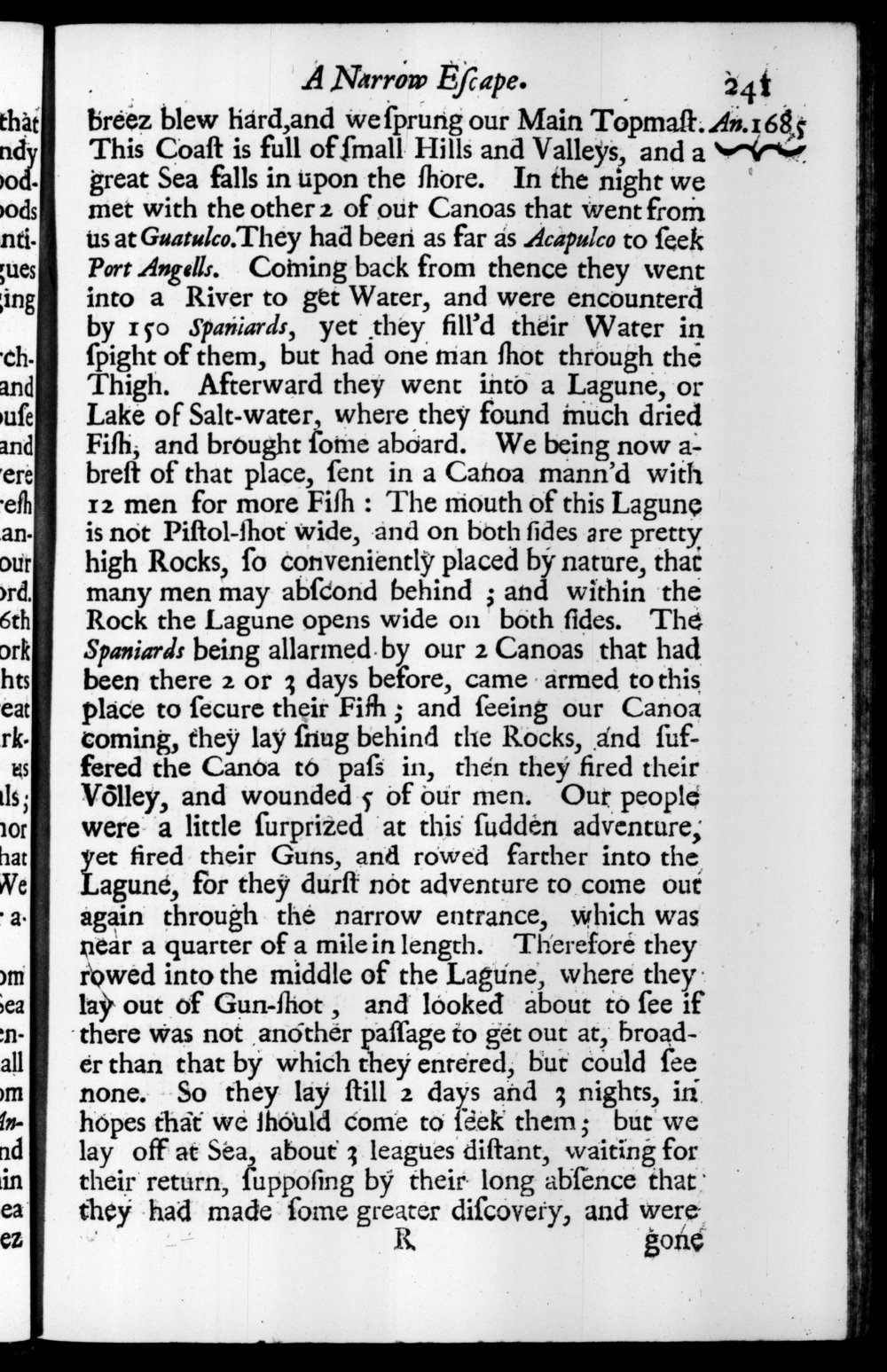 Page 241 screenshot of the book A New Voyage Round the World by William Dampier (1697 Edition).