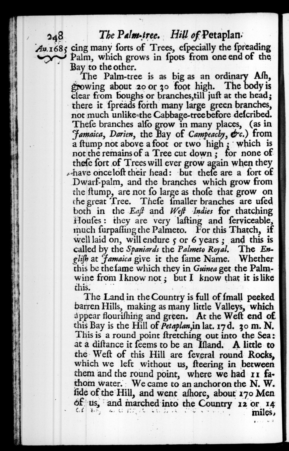 Page 248 screenshot of the book A New Voyage Round the World by William Dampier (1697 Edition).