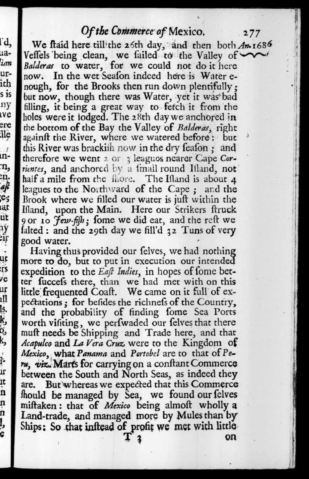 Page 277 screenshot of the book A New Voyage Round the World by William Dampier (1697 Edition).