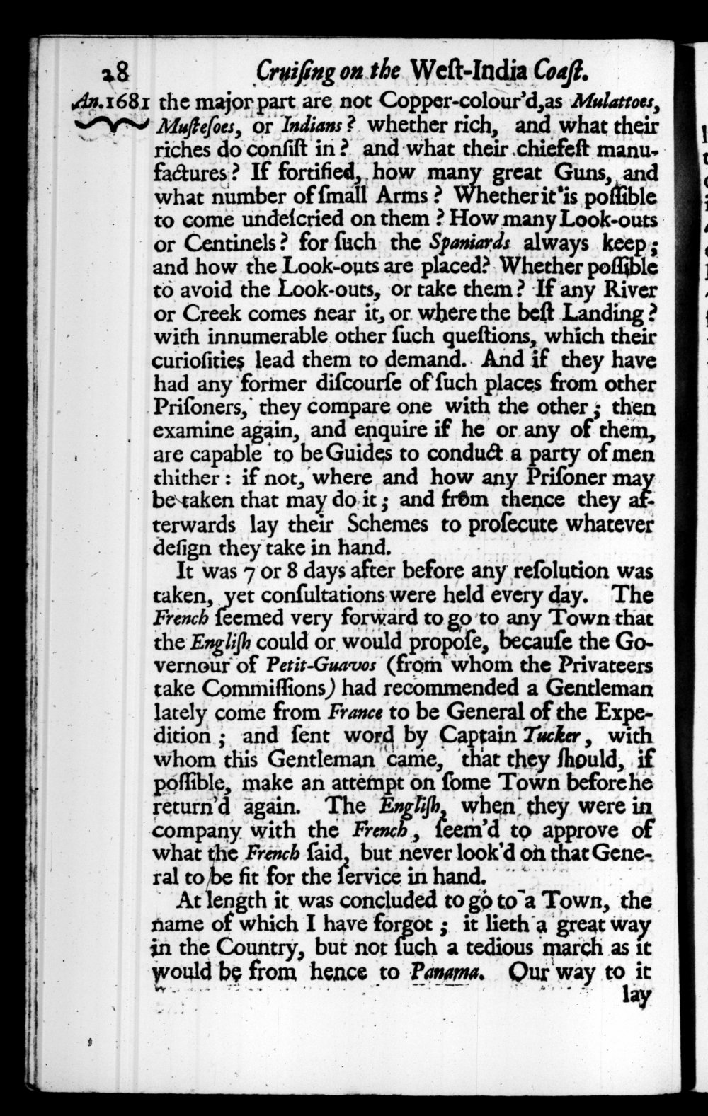 Page 28 screenshot of the book A New Voyage Round the World by William Dampier (1697 Edition).