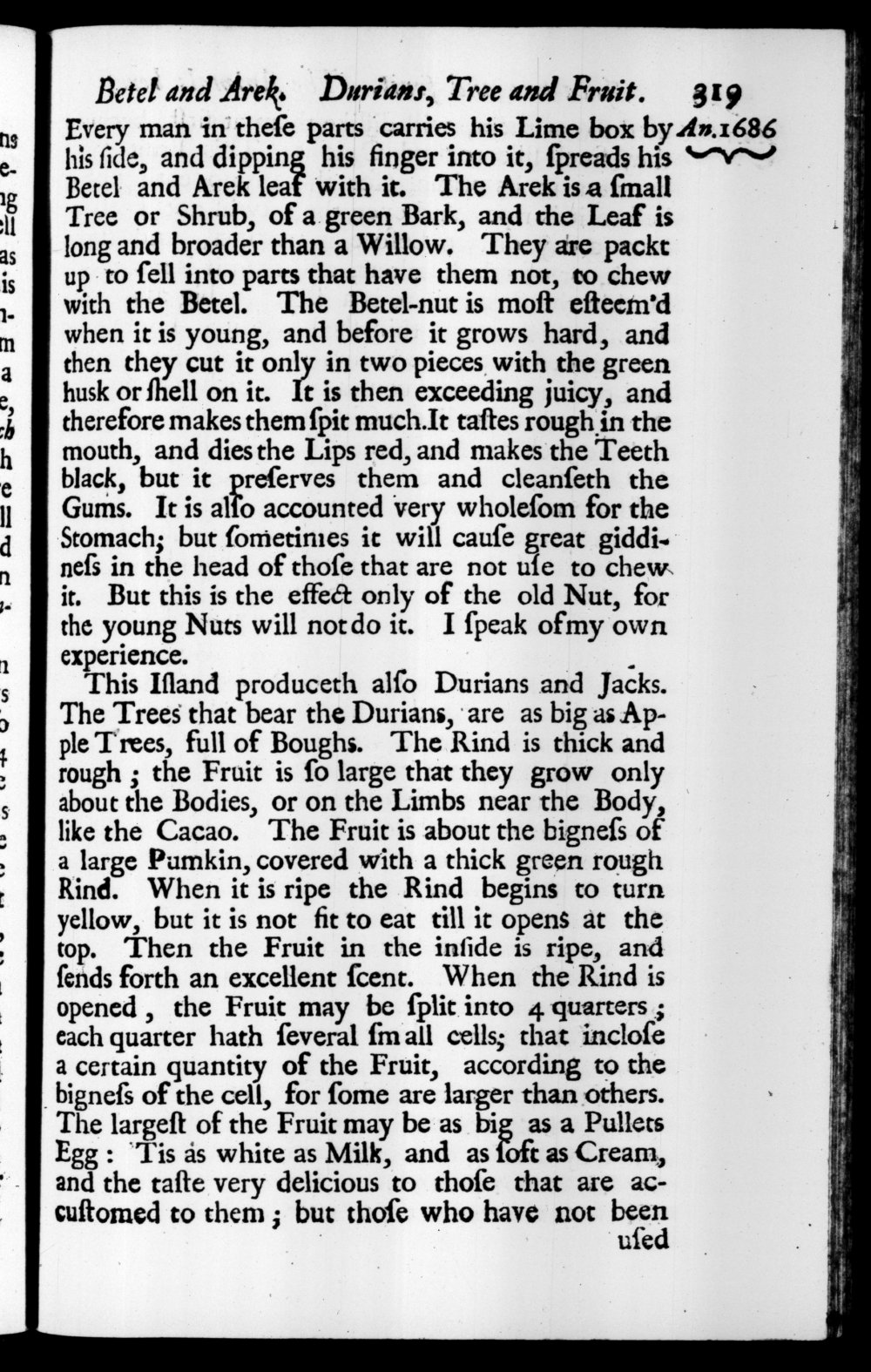Page 319 screenshot of the book A New Voyage Round the World by William Dampier (1697 Edition).
