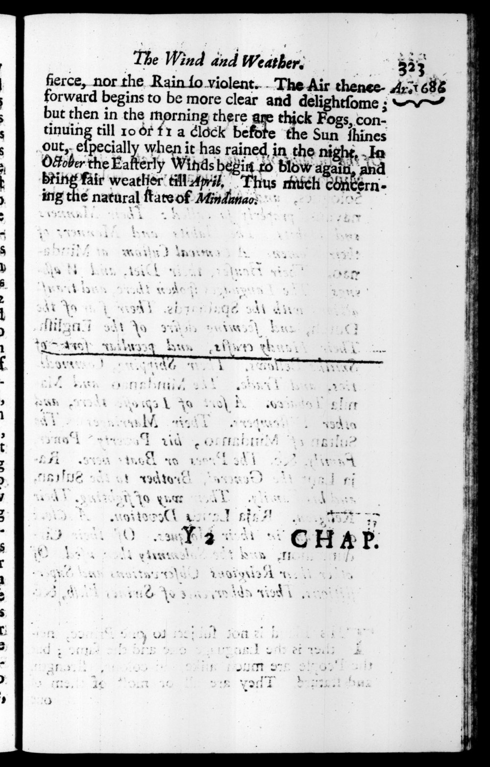Page 323 screenshot of the book A New Voyage Round the World by William Dampier (1697 Edition).