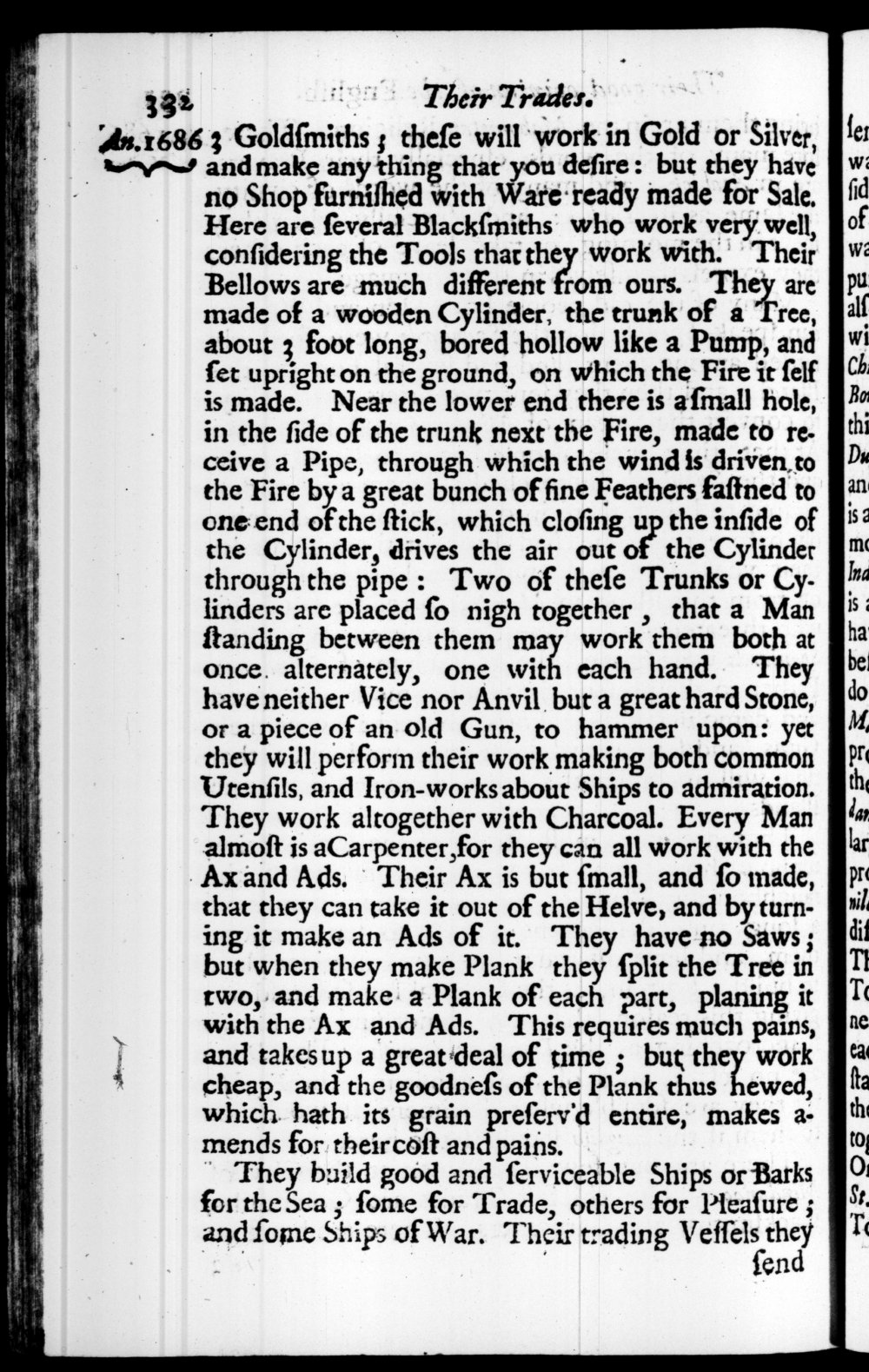 Page 332 screenshot of the book A New Voyage Round the World by William Dampier (1697 Edition).