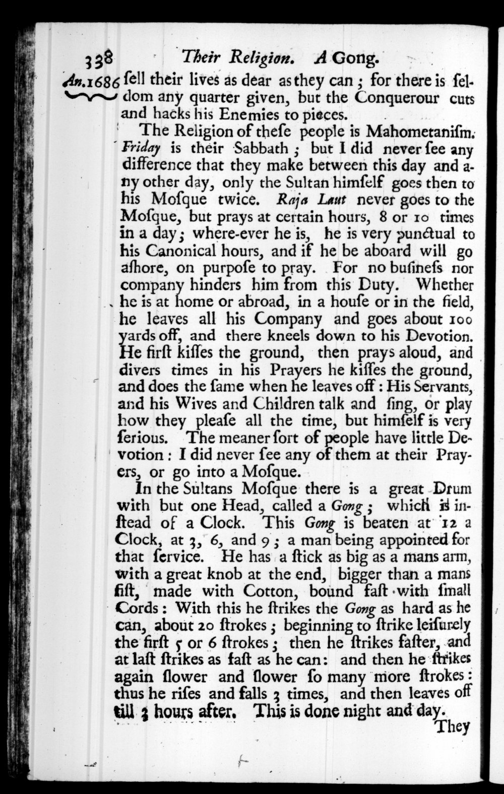 Page 338 screenshot of the book A New Voyage Round the World by William Dampier (1697 Edition).