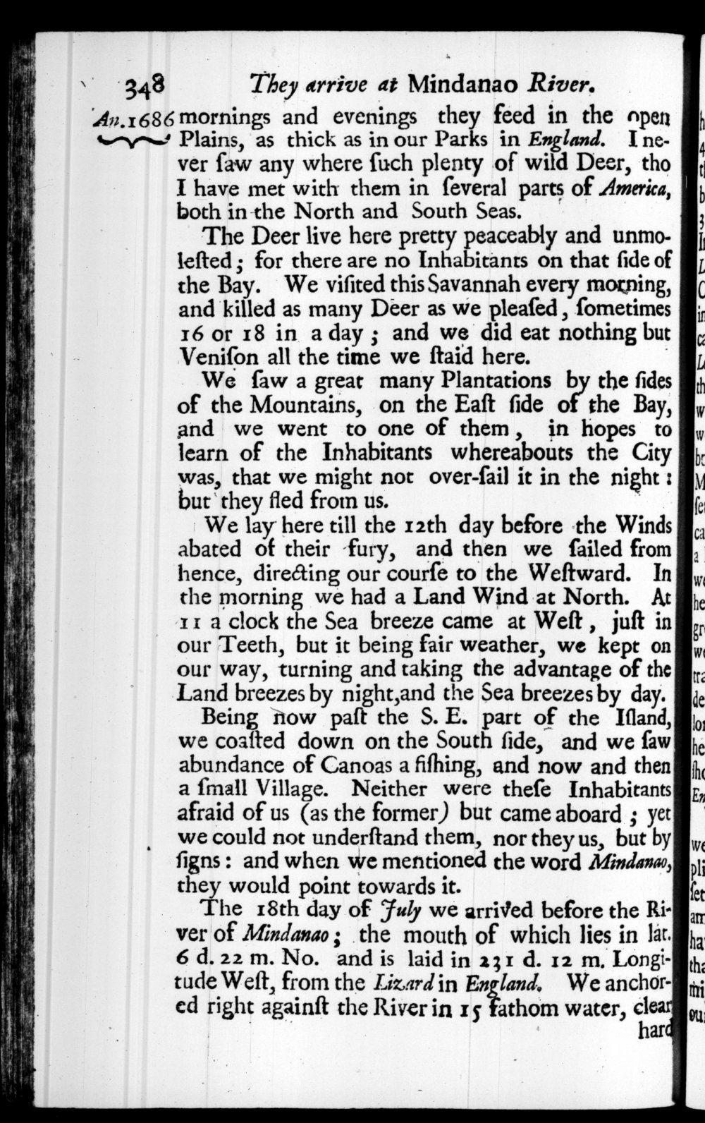 Page 348 screenshot of the book A New Voyage Round the World by William Dampier (1697 Edition).
