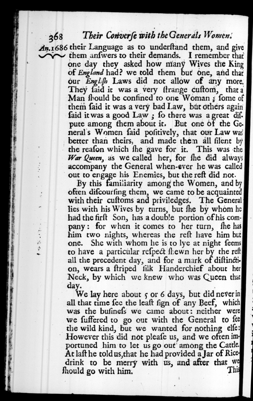 Page 368 screenshot of the book A New Voyage Round the World by William Dampier (1697 Edition).