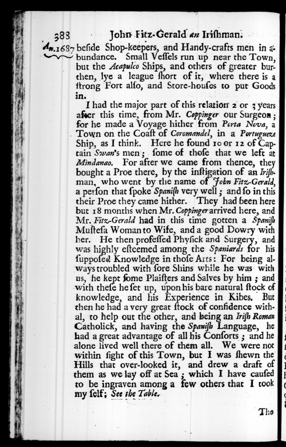 Page 388 screenshot of the book A New Voyage Round the World by William Dampier (1697 Edition).