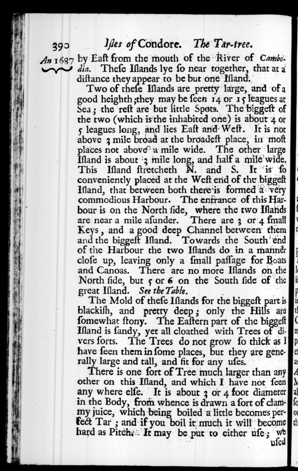 Page 390 screenshot of the book A New Voyage Round the World by William Dampier (1697 Edition).