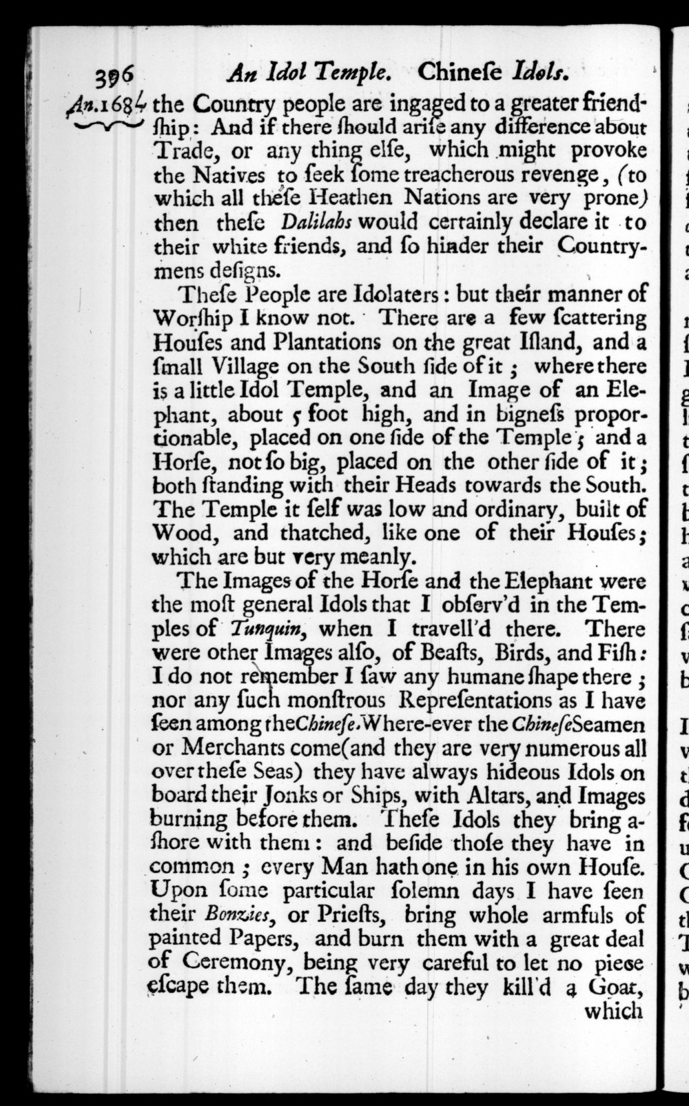 Page 396 screenshot of the book A New Voyage Round the World by William Dampier (1697 Edition).