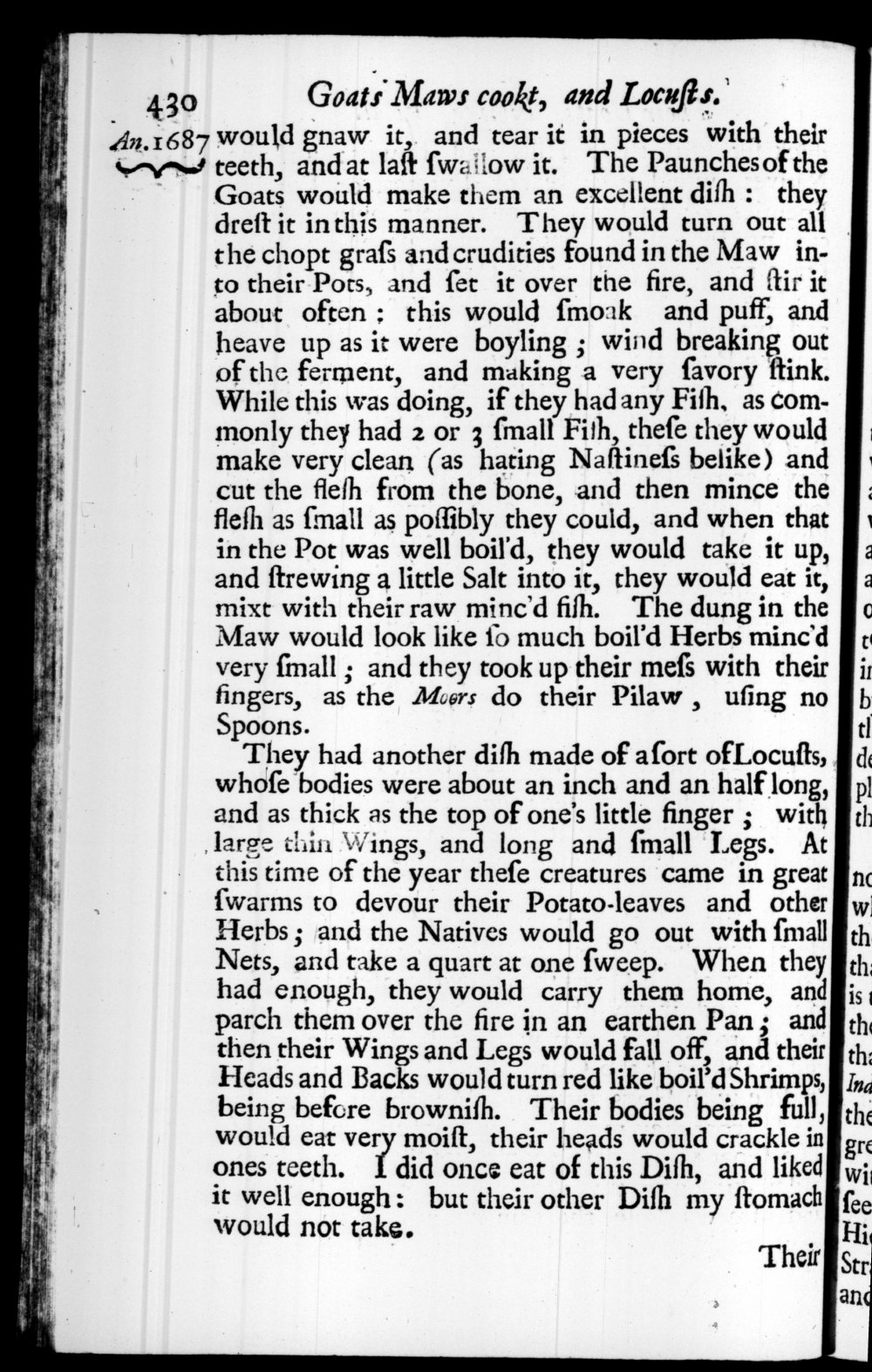 Page 430 screenshot of the book A New Voyage Round the World by William Dampier (1697 Edition).