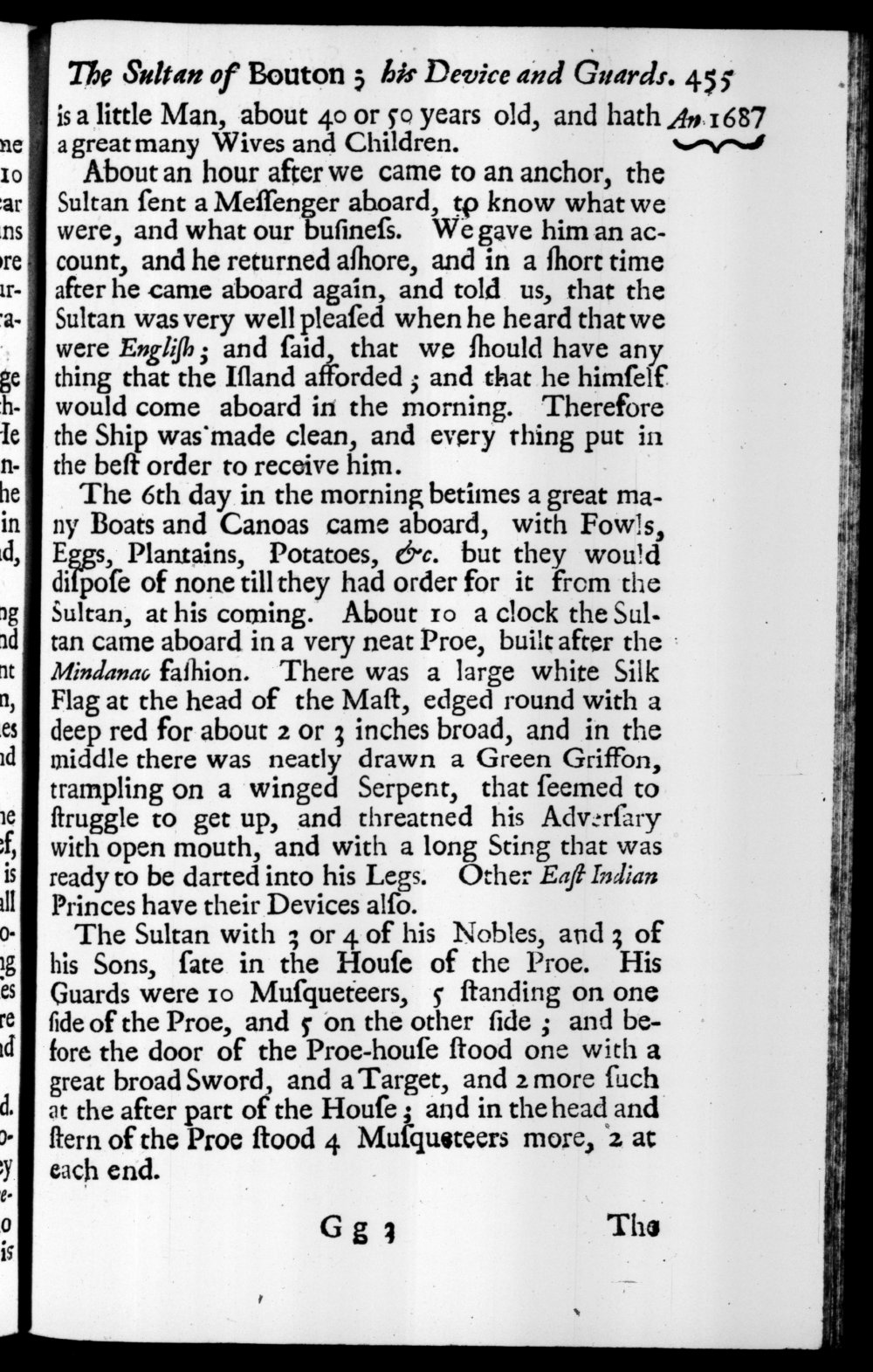 Page 455 screenshot of the book A New Voyage Round the World by William Dampier (1697 Edition).