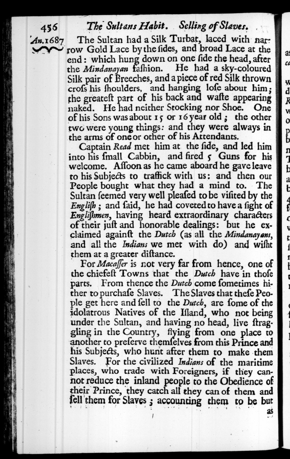 Page 456 screenshot of the book A New Voyage Round the World by William Dampier (1697 Edition).