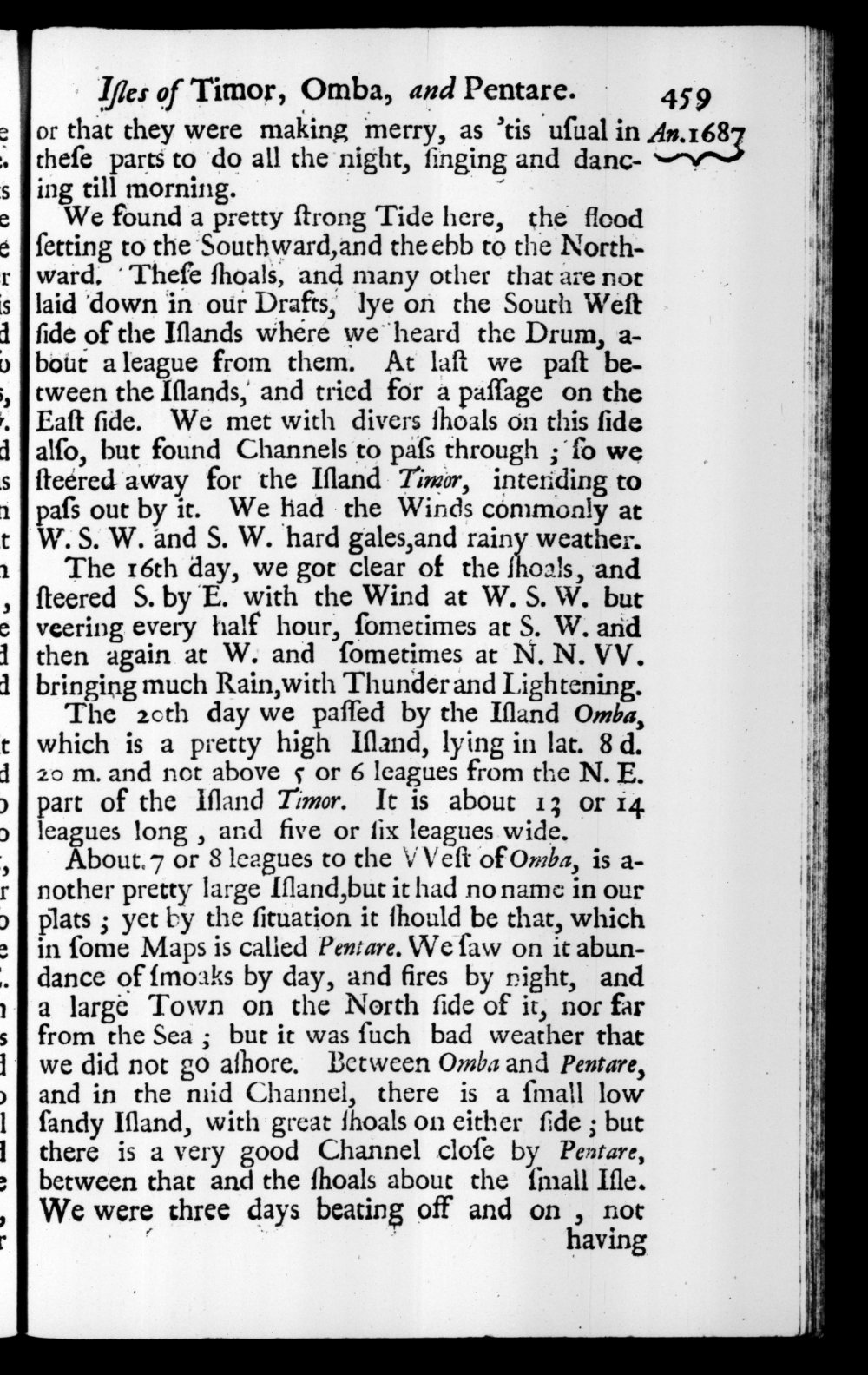 Page 459 screenshot of the book A New Voyage Round the World by William Dampier (1697 Edition).