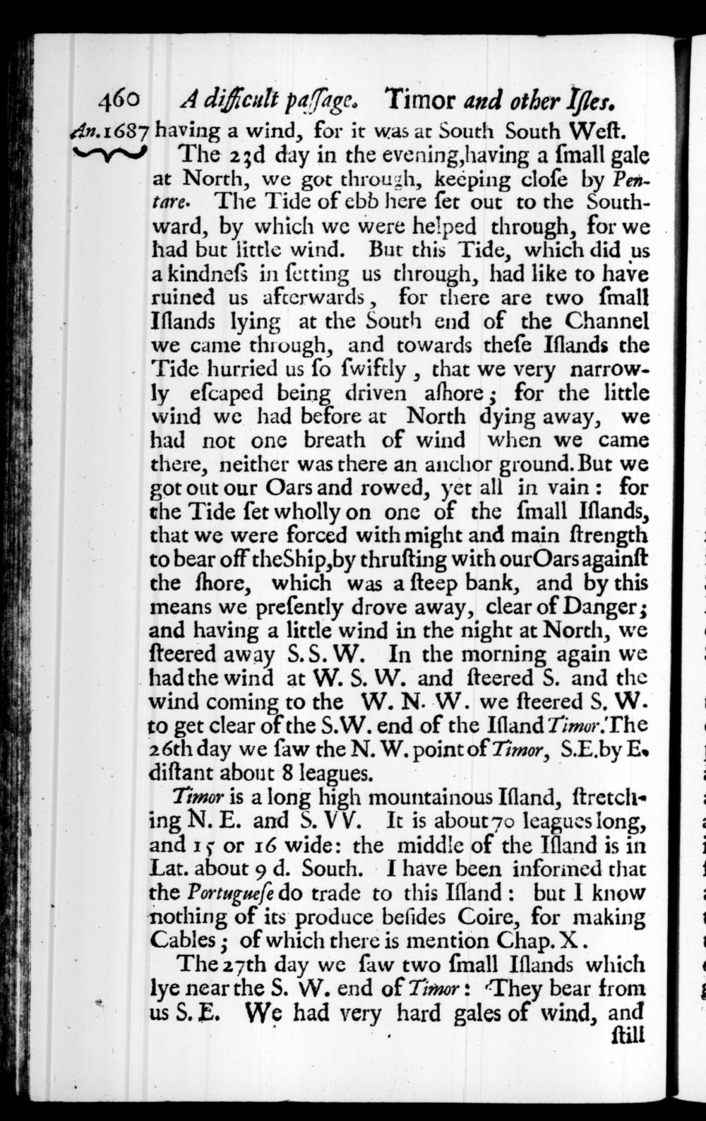Page 460 screenshot of the book A New Voyage Round the World by William Dampier (1697 Edition).