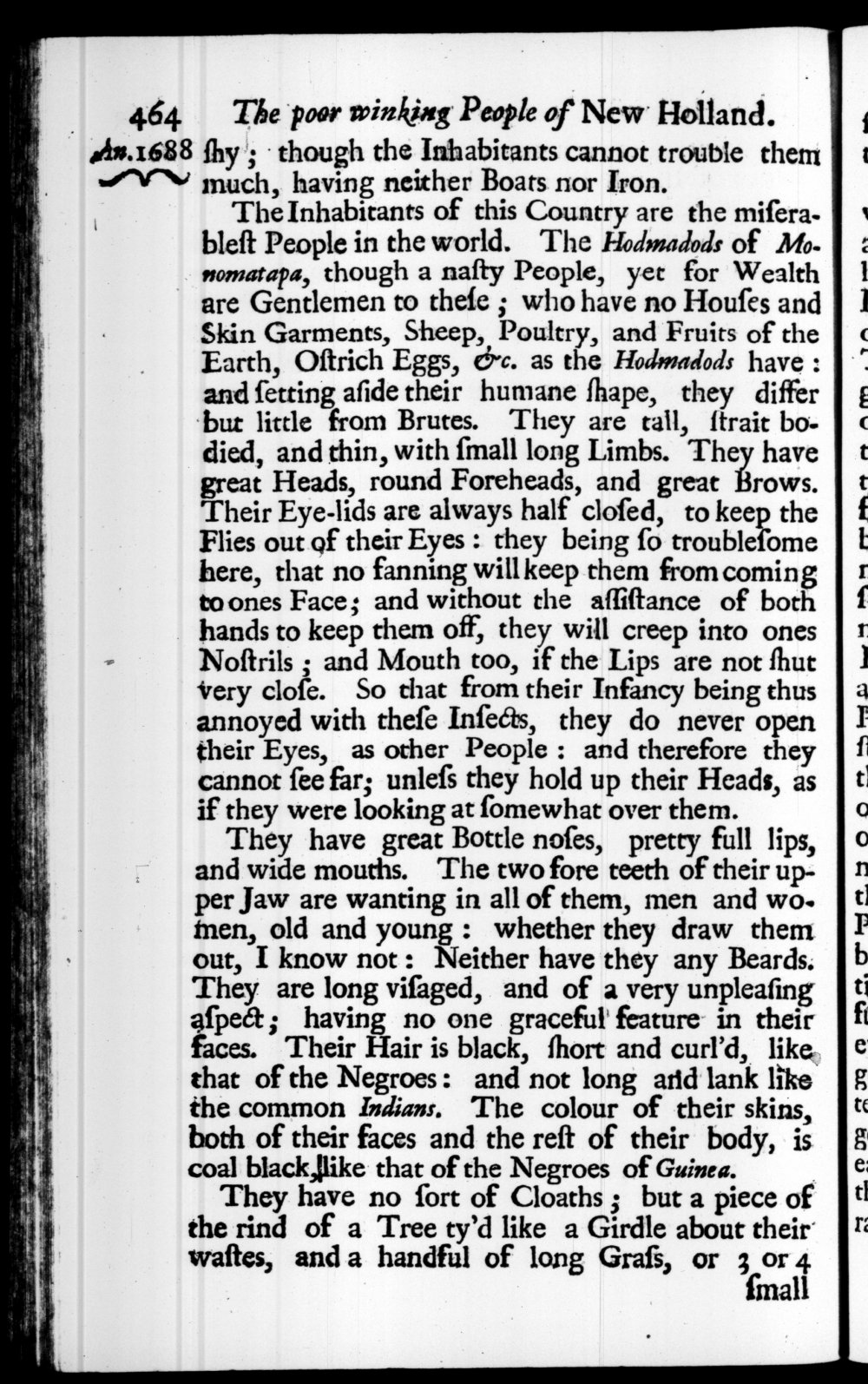 Page 464 screenshot of the book A New Voyage Round the World by William Dampier (1697 Edition).