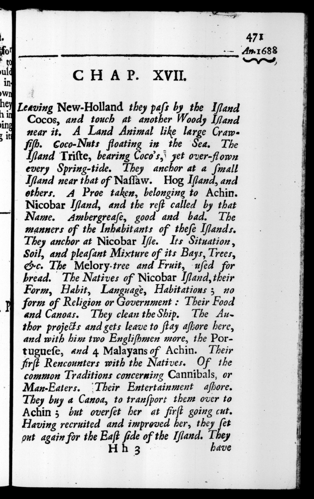 Page 471 screenshot of the book A New Voyage Round the World by William Dampier (1697 Edition).