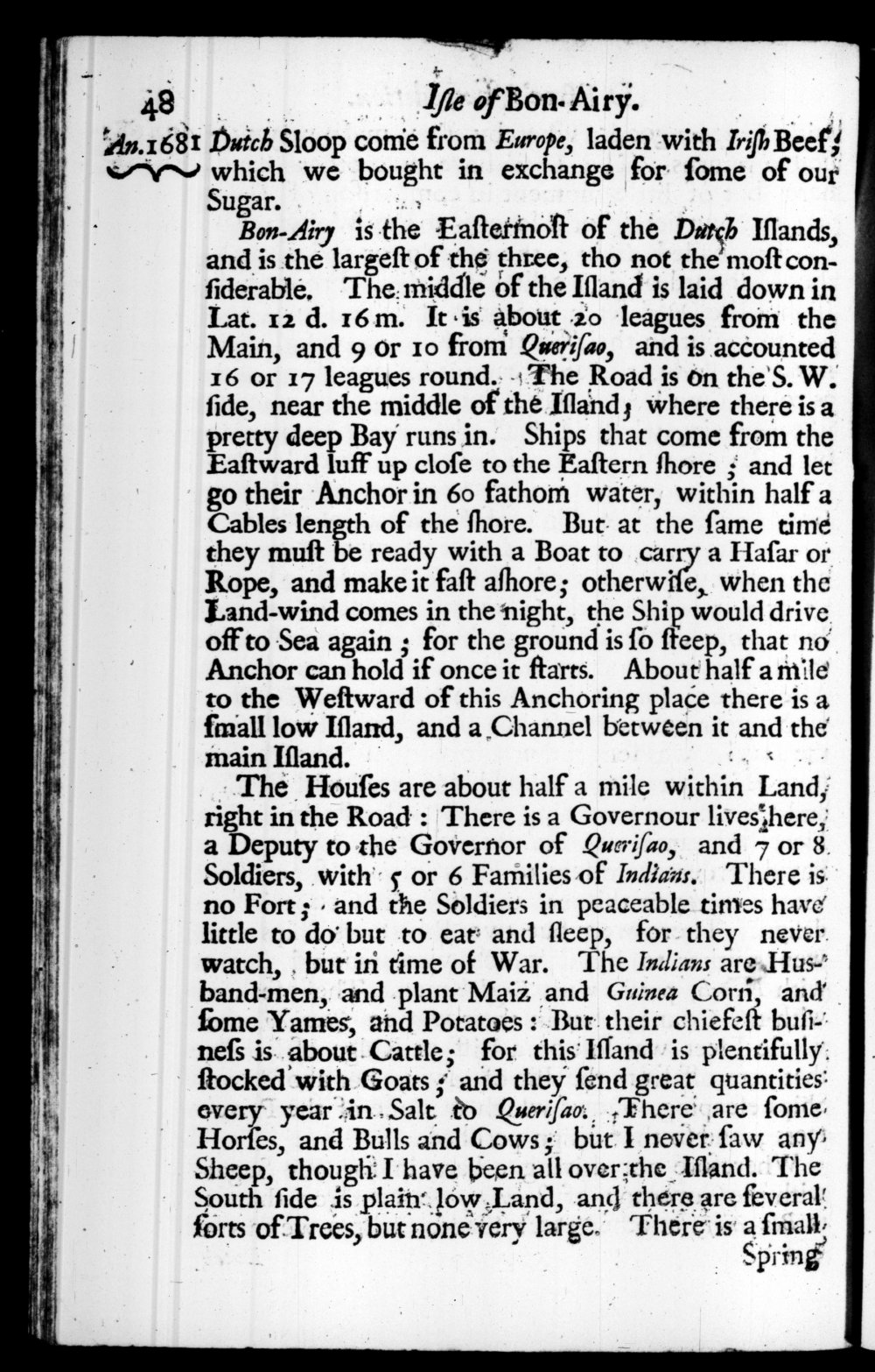 Page 48 screenshot of the book A New Voyage Round the World by William Dampier (1697 Edition).