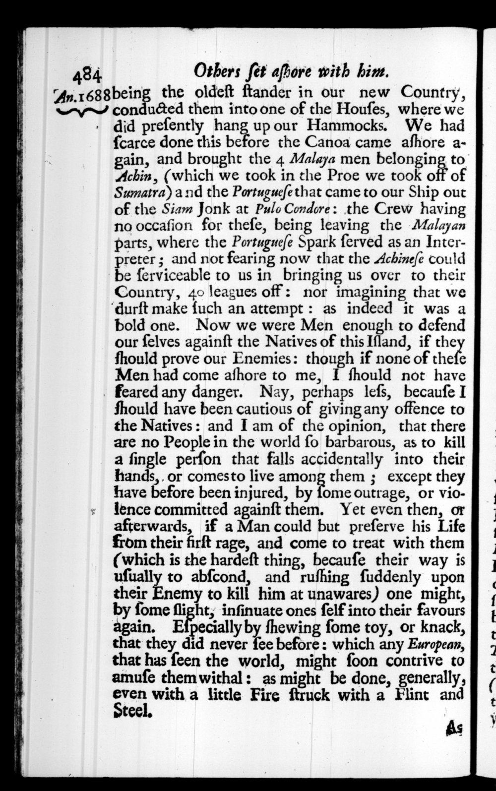Page 484 screenshot of the book A New Voyage Round the World by William Dampier (1697 Edition).