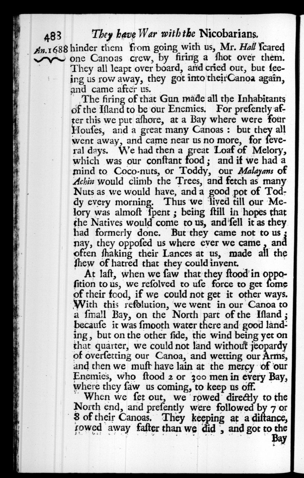 Page 488 screenshot of the book A New Voyage Round the World by William Dampier (1697 Edition).
