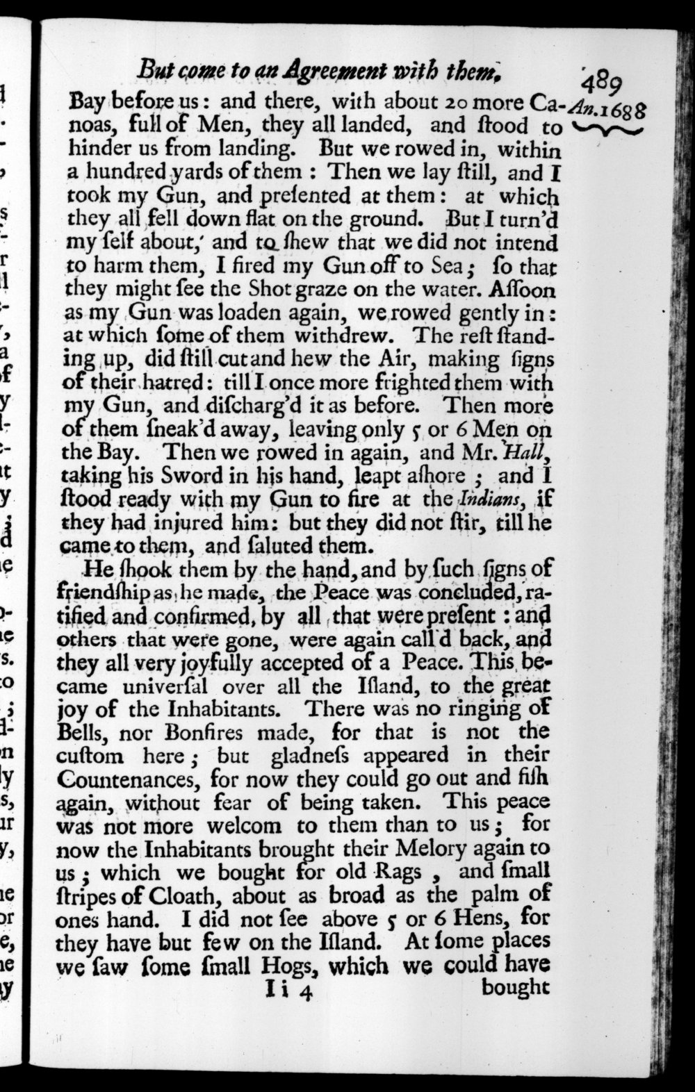 Page 489 screenshot of the book A New Voyage Round the World by William Dampier (1697 Edition).