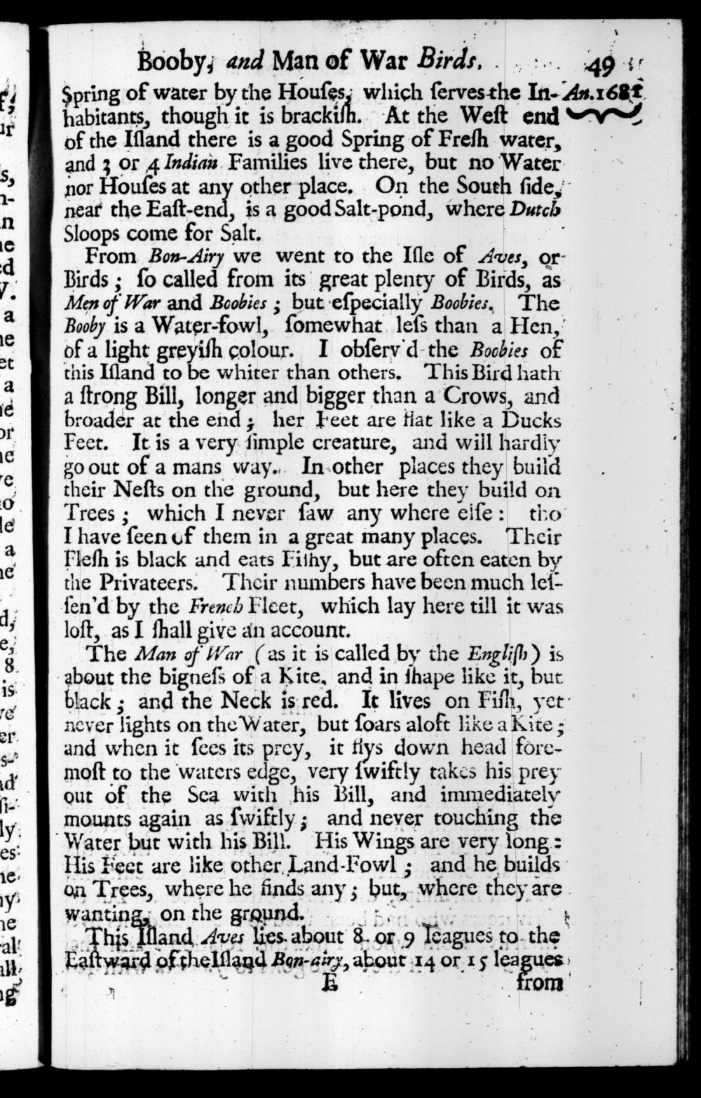 Page 49 screenshot of the book A New Voyage Round the World by William Dampier (1697 Edition).