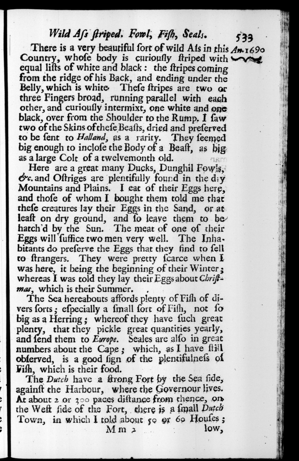 Page 533 screenshot of the book A New Voyage Round the World by William Dampier (1697 Edition).