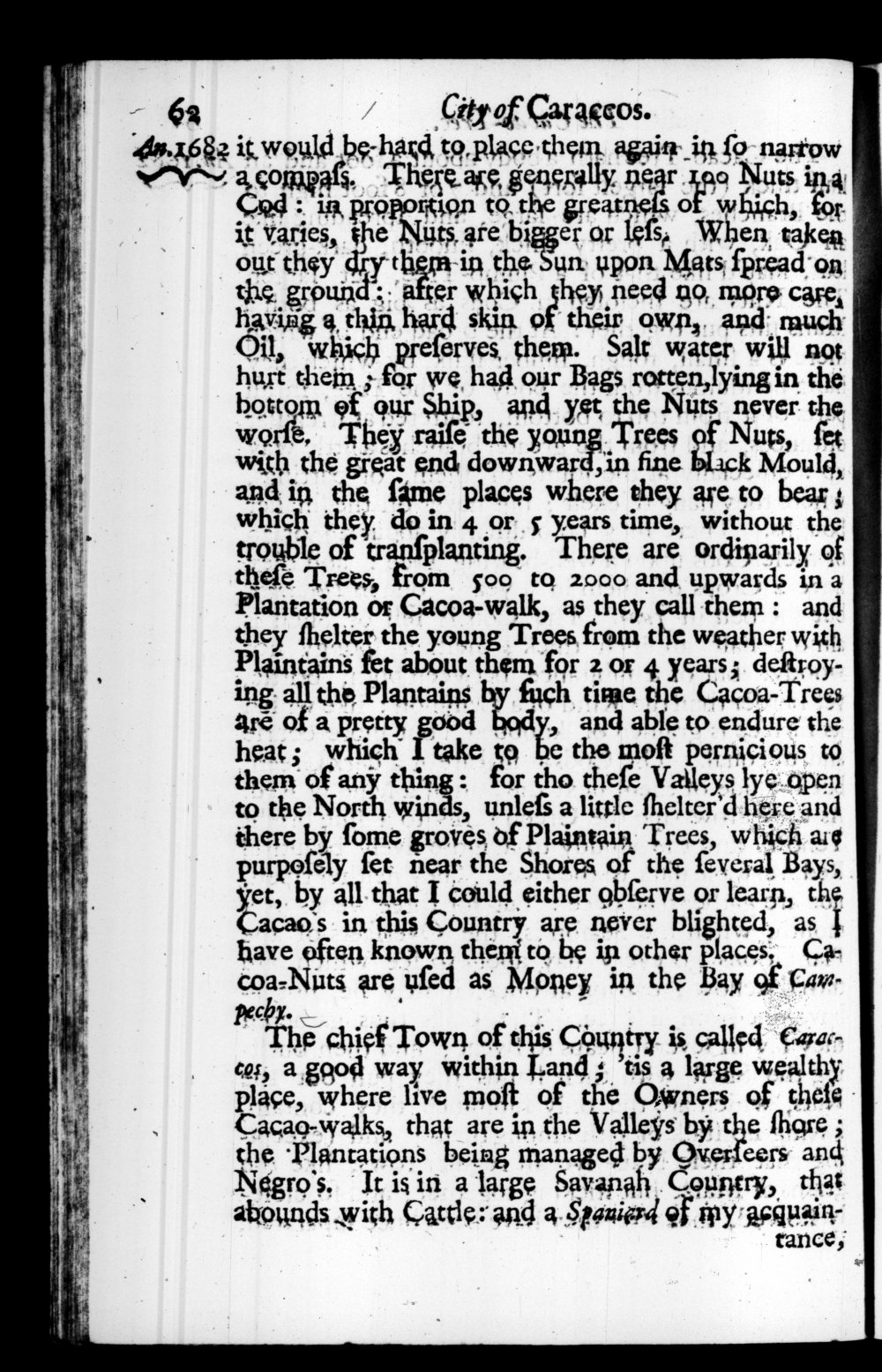 Page 62 screenshot of the book A New Voyage Round the World by William Dampier (1697 Edition).