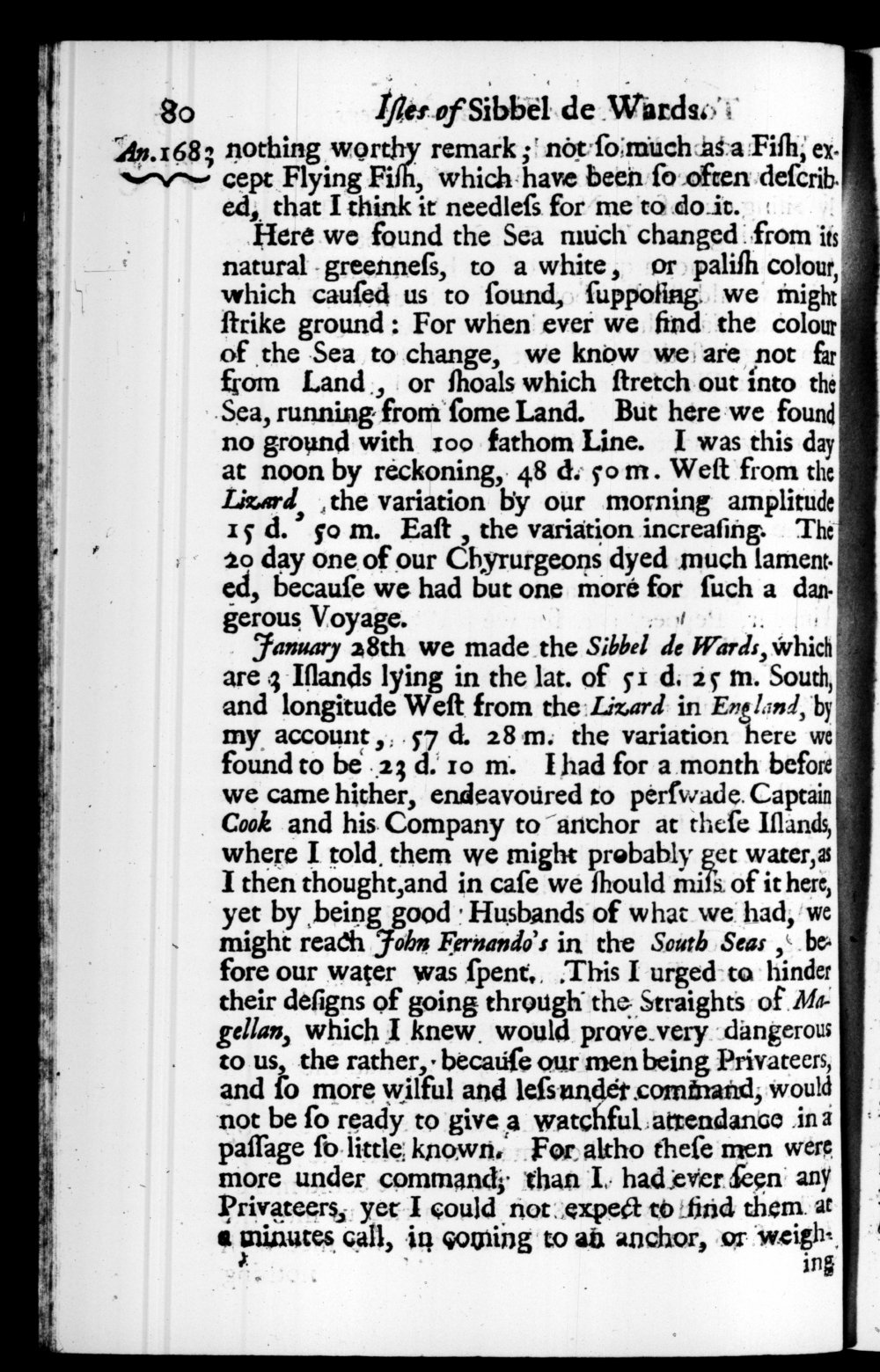 Page 80 screenshot of the book A New Voyage Round the World by William Dampier (1697 Edition).