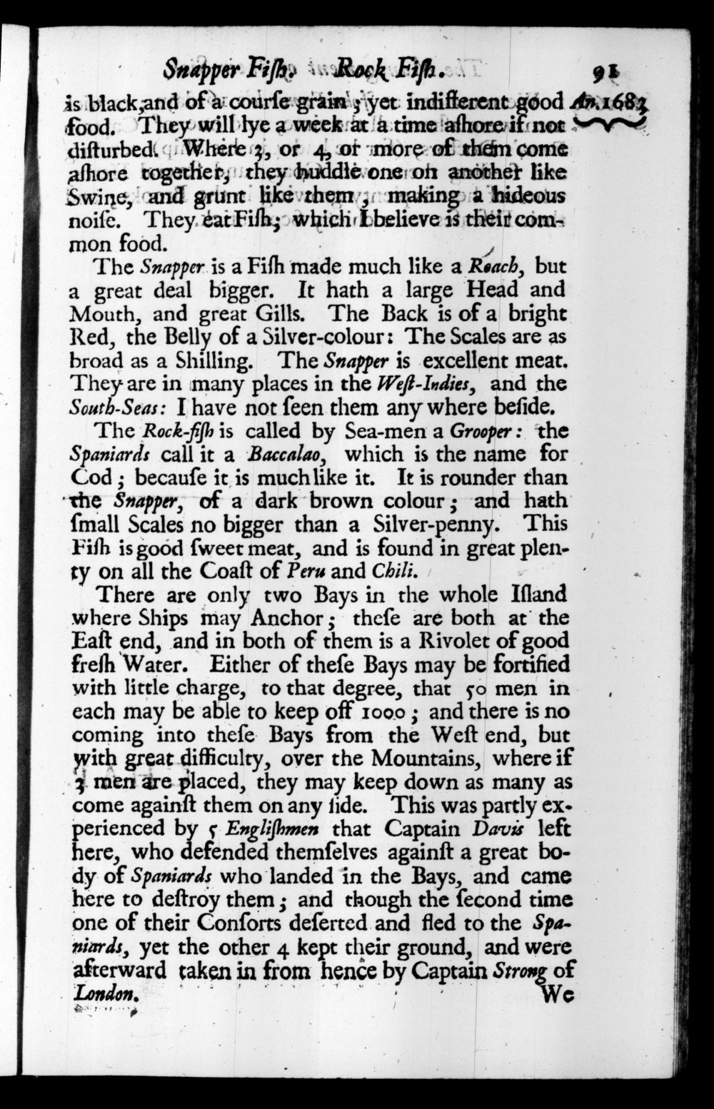 Page 91 screenshot of the book A New Voyage Round the World by William Dampier (1697 Edition).