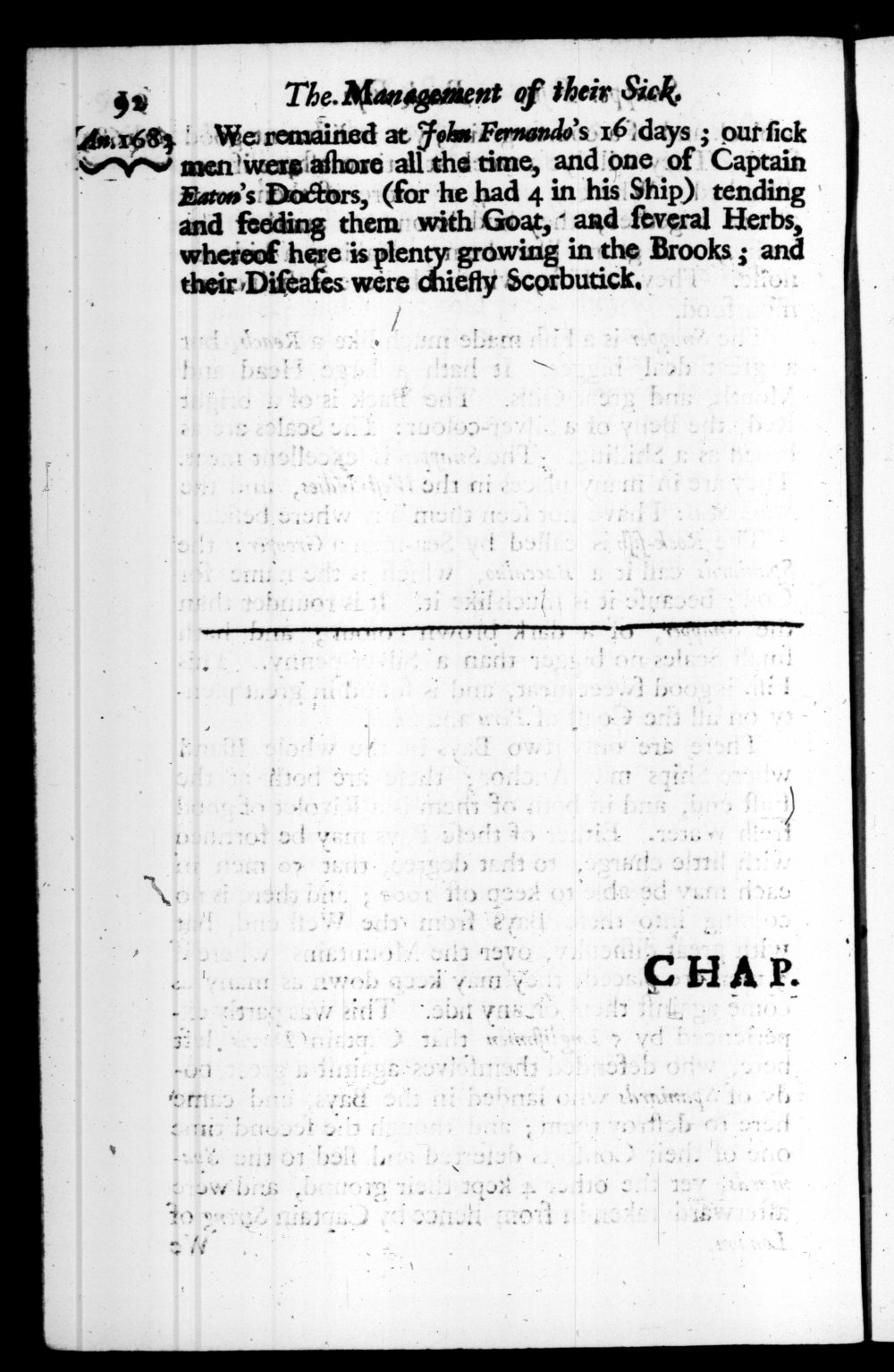 Page 92 screenshot of the book A New Voyage Round the World by William Dampier (1697 Edition).